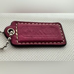1.5" COACH Fuchsia Fob Bag Charm Hang tag
